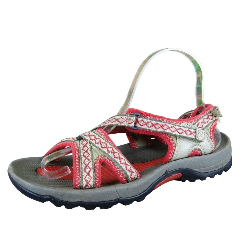 Lands' End Women  Sport Sandals Red Synthetic Sz‎ 8 Medium Gently Used 2025